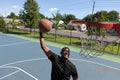 Man Dunking a Basketball Royalty Free Stock Photo