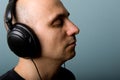 Man with ear-phones. Royalty Free Stock Photo