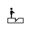 Man earthquake sign icon. Element of weather sign for mobile concept and web apps icon. Thin line icon for website design and Royalty Free Stock Photo