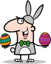 Man in easter bunny costume cartoon Royalty Free Stock Photo