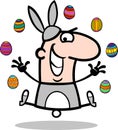 Man in easter bunny costume cartoon Royalty Free Stock Photo