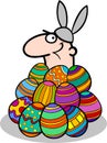 Man in easter bunny costume cartoon Royalty Free Stock Photo
