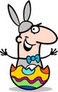 Man in easter bunny costume cartoon Royalty Free Stock Photo