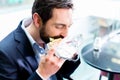 Man eating Doner Kebap