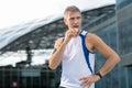 Man Eating Energy Bar Royalty Free Stock Photo