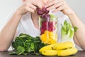 Man eating fruits and vegetables healthy eating concept Royalty Free Stock Photo