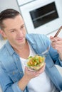 man eating good salad Royalty Free Stock Photo