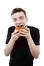 Man eating pizza Royalty Free Stock Photo