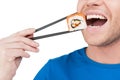 Man eating sushi. Royalty Free Stock Photo