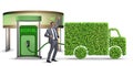 The man in ecofuel concept for delivery vehicles Royalty Free Stock Photo