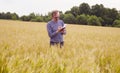 The man ecologist making notes in the diary Royalty Free Stock Photo