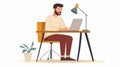 Man Editing Text on Laptop