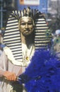 Man in Egyptian Costume in Mardi Gras Parade, New Orleans, Louisiana Royalty Free Stock Photo