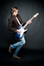 Man with electro guitar Royalty Free Stock Photo