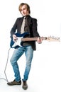 Man with electro guitar Royalty Free Stock Photo