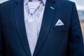 Man in elegant custom tailored expensive suit.