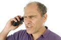 Man emotional upset angry telephone conversation Royalty Free Stock Photo