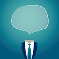 Man with empty bubbles speech instead of head, vector illustration