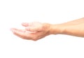 Man empty hands open on white background with clipping path Royalty Free Stock Photo