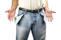 Man with empty pockets Royalty Free Stock Photo