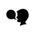 Man with empty speech bubble vector illustration. man talking with bubble Royalty Free Stock Photo