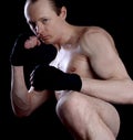 Man is engaged in martial arts for self defense Royalty Free Stock Photo