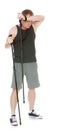 The man is engaged in Nordic walking Royalty Free Stock Photo