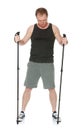 The man is engaged in Nordic walking Royalty Free Stock Photo