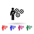 man with engineer degree multi color icon. Simple glyph, flat vector of student degree icons for ui and ux, website or mobile Royalty Free Stock Photo