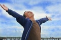 Man enjoy the freedom at beach