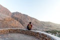 Man enjoying desert scenery from the fort Royalty Free Stock Photo