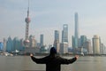 Shanghai panorama from The Bund Royalty Free Stock Photo