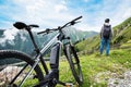 Man Enjoying View After Finishing Uphill Mountain Track