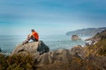 Man enjoying the view over the Californian coast