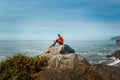 Man enjoying the view over the Californian coast on