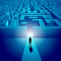 Man entering a mysterious labyrinth Royalty Free Stock Photo