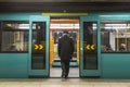 Man enters the subway at Hauptwache, Frankfurt