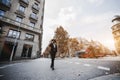 Man entrepreneur is crossing the road Royalty Free Stock Photo