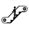 Man escalator move down icon, simple style