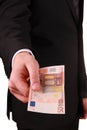 Man with euro banknotes