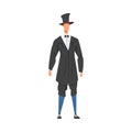 Man in European Clothing, Male Representative of England Country in Traditional Outfit of Nation Cartoon Style Vector