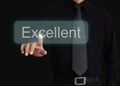 Man evaluate excellent quality