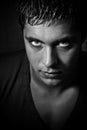 Man with evil scary eyes Royalty Free Stock Photo