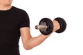 Man exercise with a dumbbell