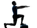 Man exercising bosu workout fitness posture