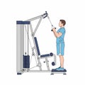 Man Exercising Triceps on Cable Machine Royalty Free Stock Photo