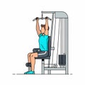 Man exercising on cable machine at gym Royalty Free Stock Photo
