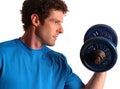 Man exercising with dumbbell