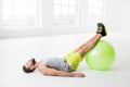 Man exercising with fitball Royalty Free Stock Photo