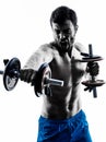 Man exercising fitness weights exercises Royalty Free Stock Photo